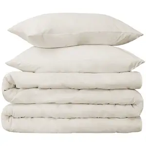 Photo of Ivory Queen Cotton Blend 650 Thread Count Washable Duvet Cover Set