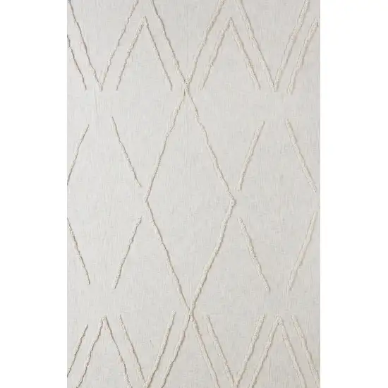 Ivory Woven Cotton Geometric Throw Photo 9