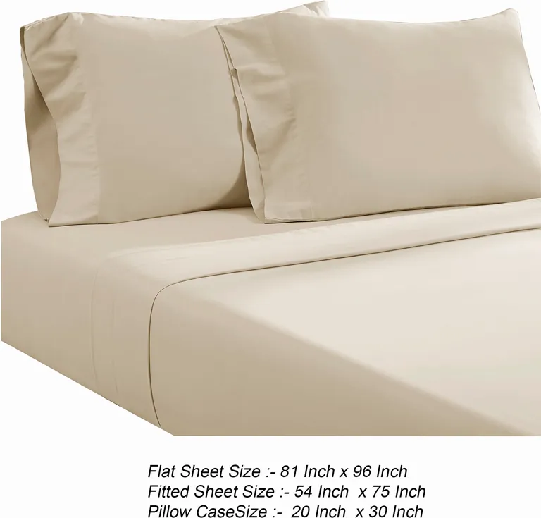 Ivy 4 Piece Full Size Cotton Ultra Soft Bed Sheet Set, Prewashed Photo 5
