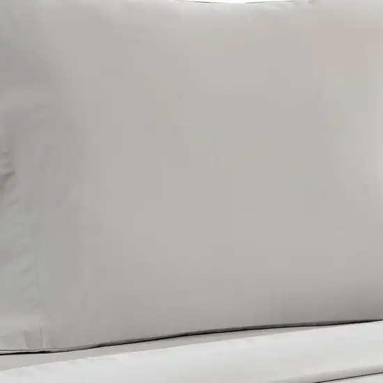 Ivy 4 Piece Queen Size Cotton Soft Bed Sheet Set, Prewashed, Light Gray Photo 3