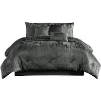 Photo of Jay 7 Piece King Comforter Set, Polyester Velvet, Deluxe Texture