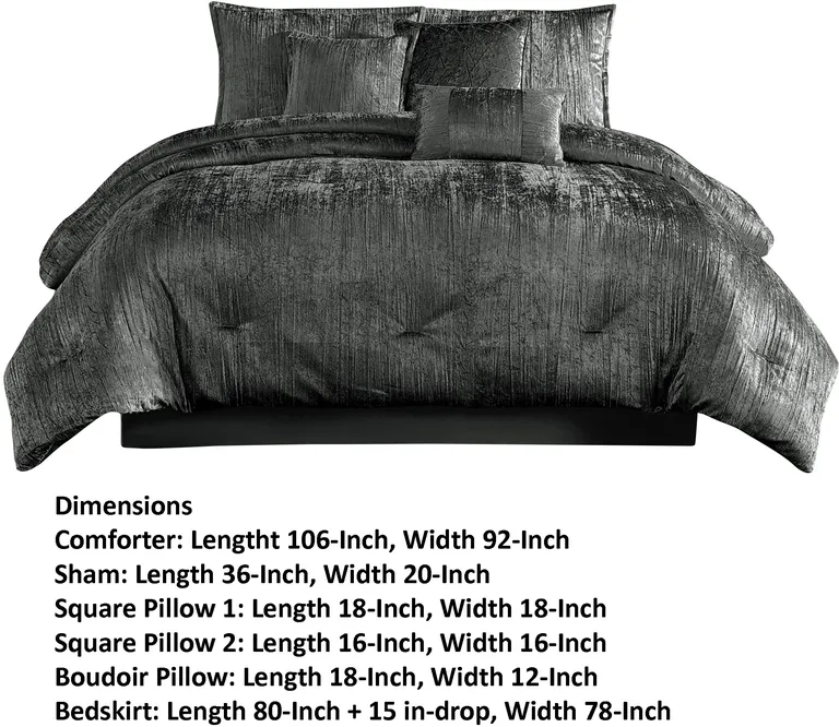 Jay 7 Piece King Comforter Set, Polyester Velvet, Deluxe Texture Photo 5