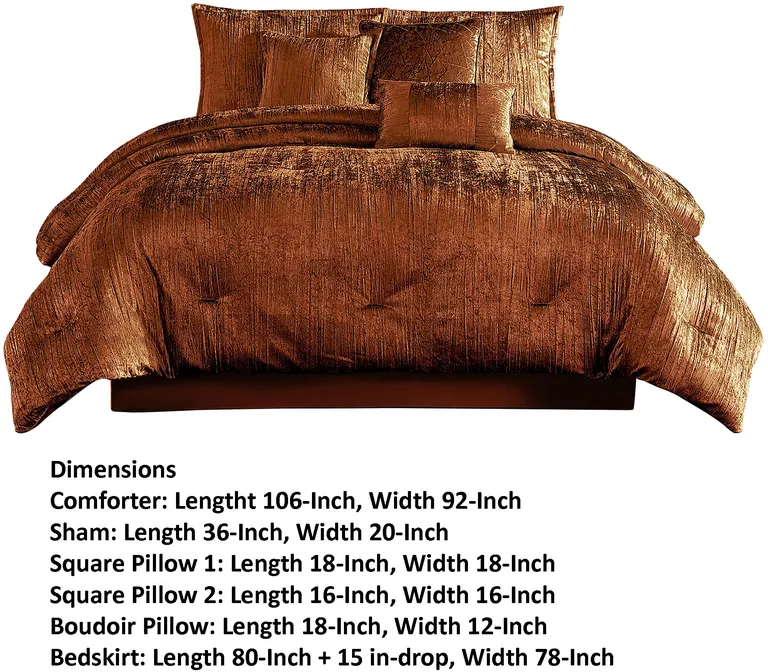 Jay 7 Piece King Comforter Set, Polyester Velvet Deluxe Texture Photo 5