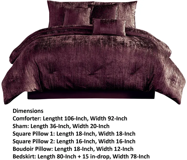 Jay 7 Piece King Comforter Set, Polyester Velvet Deluxe Texture Photo 5