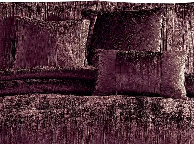 Jay 7 Piece King Comforter Set, Polyester Velvet Deluxe Texture Photo 2