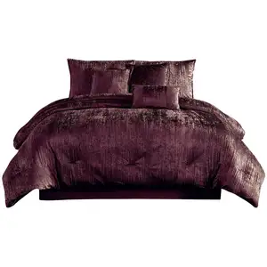 Photo of Jay 7 Piece King Comforter Set, Polyester Velvet Deluxe Texture