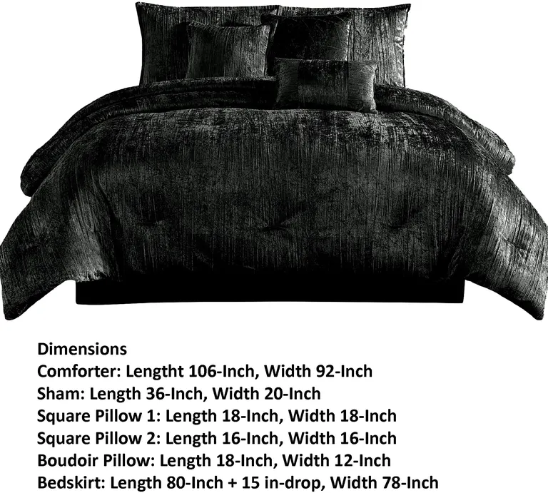 Jay 7 Piece King Comforter Set, Polyester Velvet, Deluxe Texture Photo 5