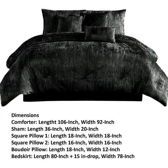 Jay 7 Piece King Comforter Set, Polyester Velvet, Deluxe Texture Photo 5