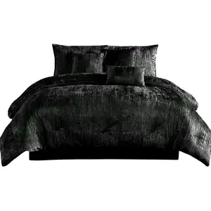 Photo of Jay 7 Piece King Comforter Set, Polyester Velvet, Deluxe Texture