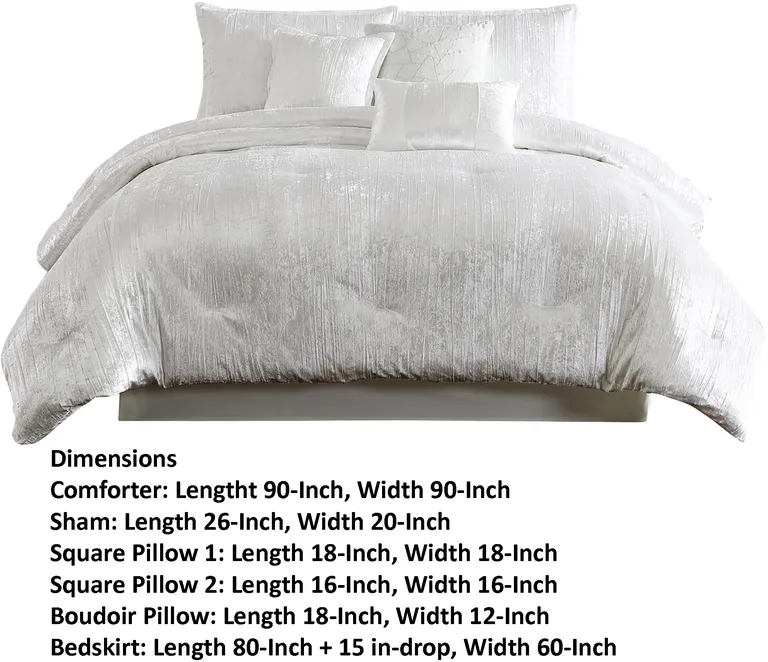 Jay 7 Piece Queen Comforter Set, Polyester Velvet Deluxe Texture Photo 5