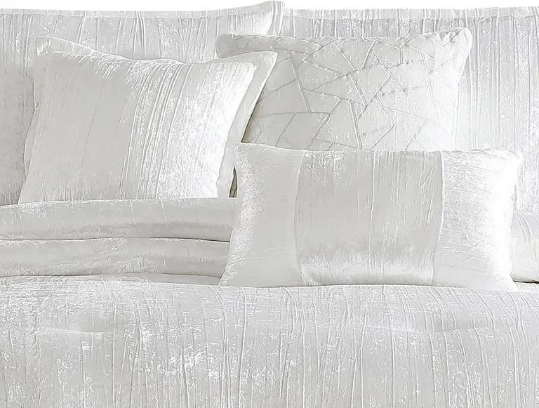 Jay 7 Piece Queen Comforter Set, Polyester Velvet Deluxe Texture Photo 2