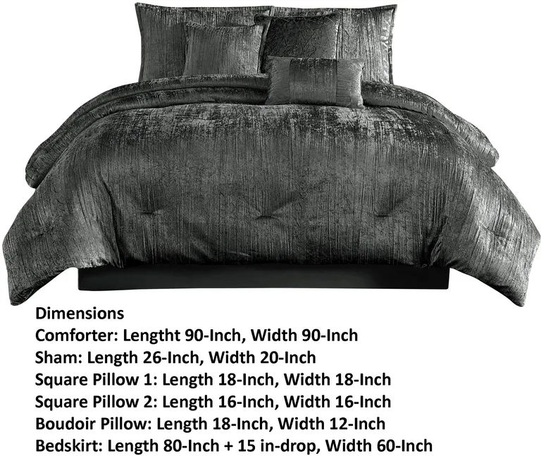 Jay 7 Piece Queen Comforter Set, Polyester Velvet Deluxe Texture Photo 5