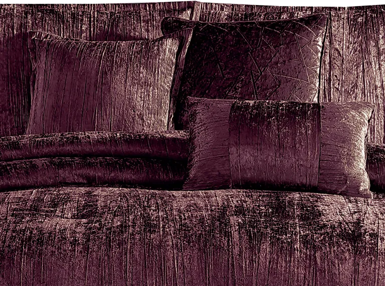 Jay 7 Piece Queen Comforter Set, Polyester Velvet, Deluxe Texture Photo 2