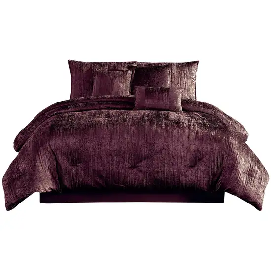 Jay 7 Piece Queen Comforter Set, Polyester Velvet, Deluxe Texture Photo 1