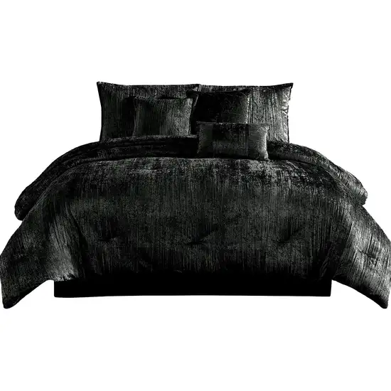 Jay 7 Piece Queen Comforter Set, Polyester Velvet Deluxe Texture Photo 1