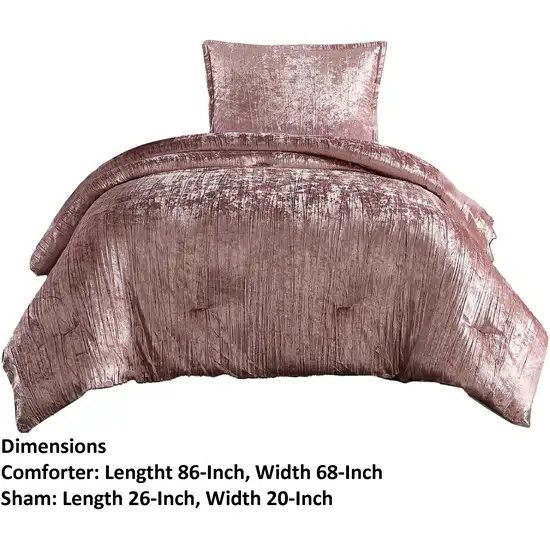 Jay 2 Piece Twin Comforter Set, Polyester Velvet, Deluxe Texture Photo 5