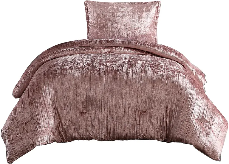 Jay 2 Piece Twin Comforter Set, Polyester Velvet, Deluxe Texture Photo 1