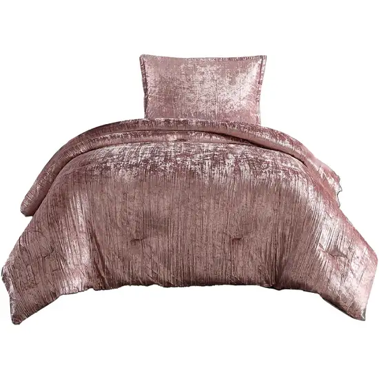 Jay 2 Piece Twin Comforter Set, Polyester Velvet, Deluxe Texture Photo 1