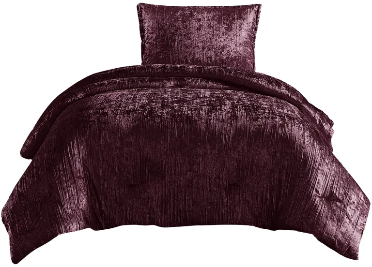 Jay 2 Piece Twin Comforter Set, Polyester Velvet Deluxe Texture Photo 1