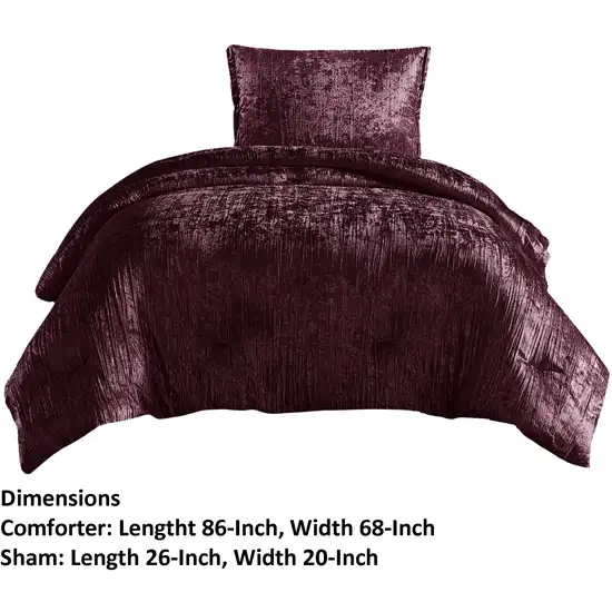 Jay 2 Piece Twin Comforter Set, Polyester Velvet Deluxe Texture Photo 5