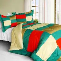 Photo of Joy Jungle - Quilted Patchwork Down Alternative Comforter Set (Twin Size)