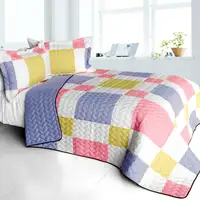 Photo of Joy of Love - 3PC Vermicelli - Quilted Patchwork Quilt Set (Full/Queen Size)
