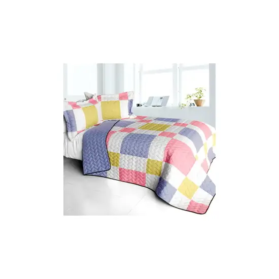 Joy of Love -  3PC Vermicelli - Quilted Patchwork Quilt Set (Full/Queen Size) Photo 2