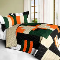 Photo of Jungle Exploration - 3PC Vermicelli - Quilted Patchwork Quilt Set (Full/Queen Size)