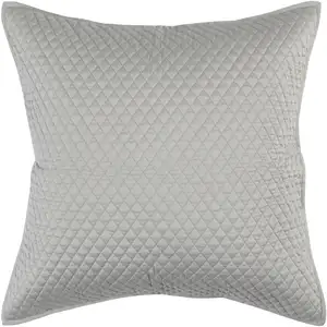 Photo of Kahn 26 Inch Hand Stitched Sateen Euro Pillow Sham, Cotton Fill, Silver