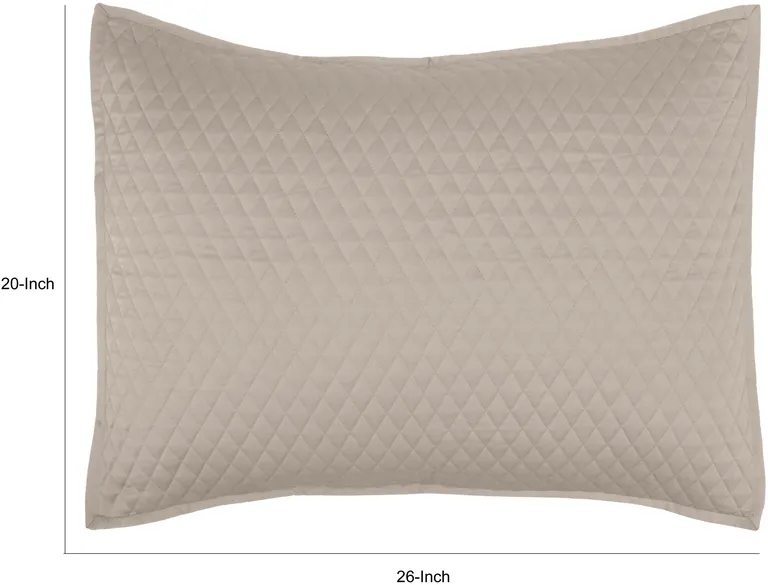 Kahn 26 Inch Hand Stitched Standard Pillow Sham, Cotton Fill, Matte Photo 5