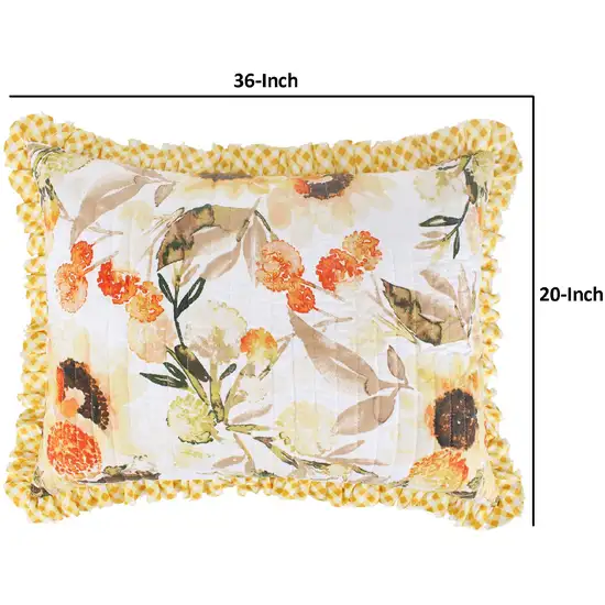 Kelsa Set of 2 Standard and King Floral Pillow Sham Set, Polyester Photo 5