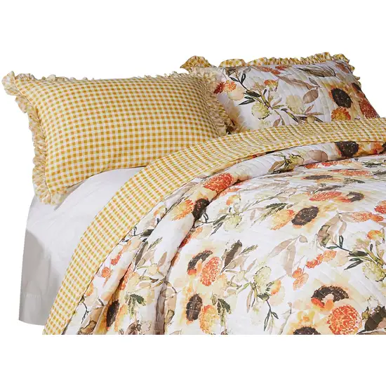 Kelsa Set of 2 Standard and King Floral Pillow Sham Set, Polyester Photo 4