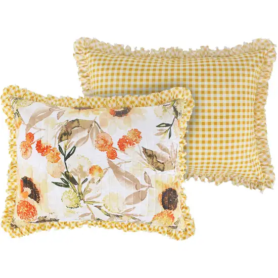 Kelsa Set of 2 Standard and King Floral Pillow Sham Set, Polyester Photo 1