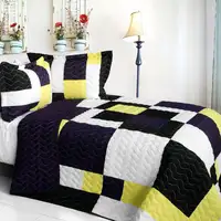 Photo of King - Brand New Vermicelli-Quilted Patchwork Quilt Set Full/Queen