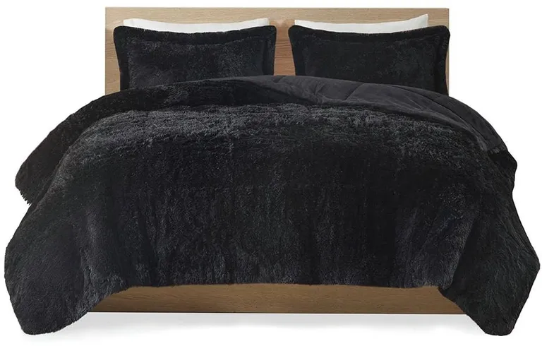 Soft Sherpa Faux Fur 3-Piece Comforter Set with Pillow Shams Photo 4