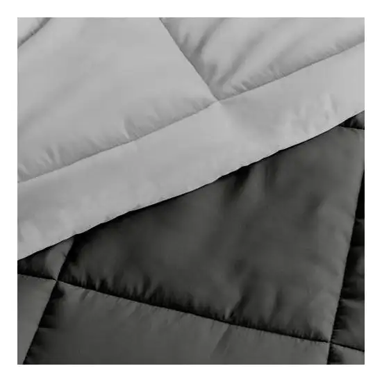 King/Cal King 3-Piece Microfiber Reversible Comforter Set in Grey / Light Grey Photo 3