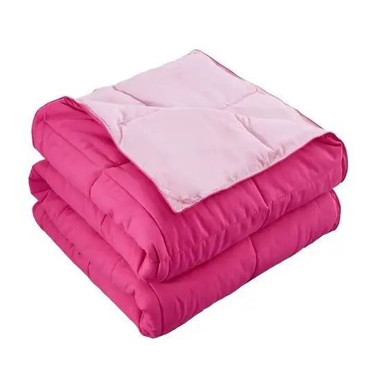 King/Cal King Traditional Microfiber Reversible 3 Piece Comforter Set in Pink Photo 5