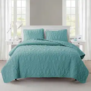 Photo of King Coastal Beach Starfish Seashell Seahorse Aqua Blue Teal 3-Piece Quilt Set