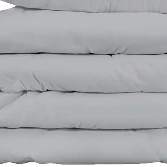 Light Gray King Cotton Blend 1000 Thread Count Washable Duvet Cover Set Photo 3