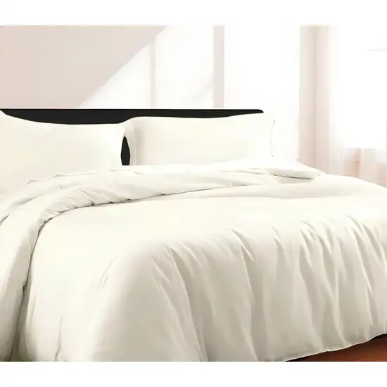 Ivory King Cotton Blend 300 Thread Count Washable Duvet Cover Set Photo 1