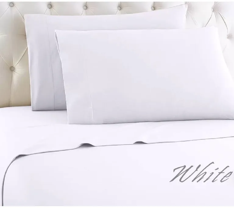 King 4-Piece Egyptian 100-Percent Cotton 1000 Thread Count Sheet Set - White Photo 3