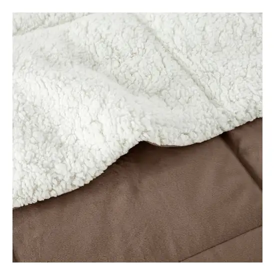 King Plush Microfiber Reversible Comforter Set in Chocolate Photo 4