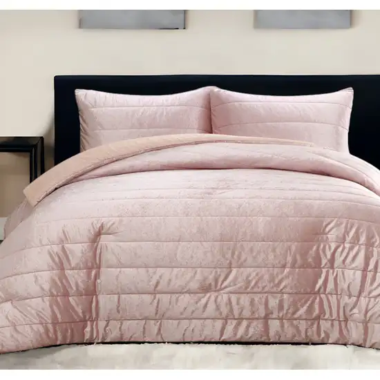 Blush King Polyester 180 Thread Count Washable Down Comforter Set Photo 1