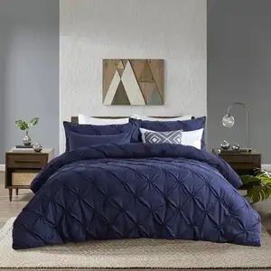 Photo of King Size All Season Pleated Hypoallergenic Microfiber Reversible 3 Piece Comforter Set