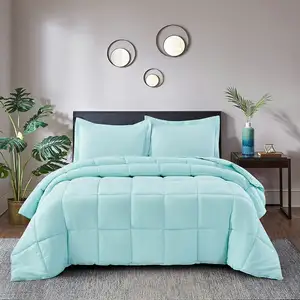 Photo of King Size Aqua 3 Piece Microfiber Reversible Comforter Set