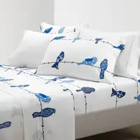 Photo of King Size Blue Birds Polyester 6 Piece Soft Sheet Set