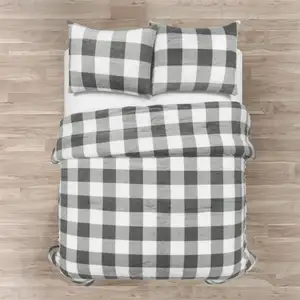 Photo of King Size Plaid Soft Faux Fur Comforter Set