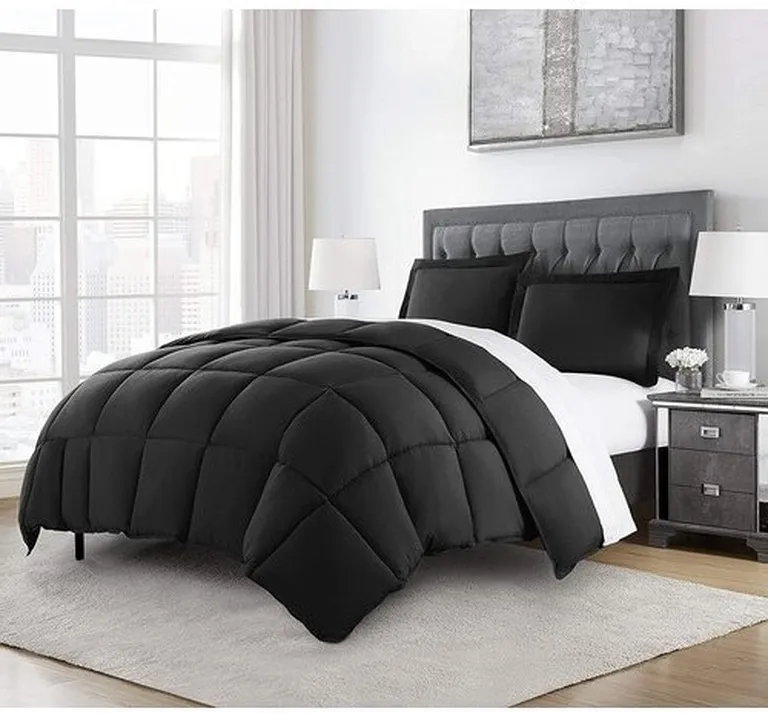 King Size Reversible Microfiber Down Alternative Comforter Set Photo 1