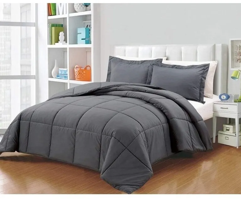 King Size Reversible Microfiber Down Alternative Comforter Set Photo 2