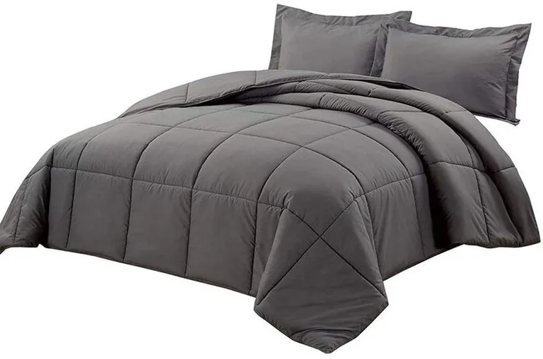 King Size Reversible Microfiber Down Alternative Comforter Set Photo 3